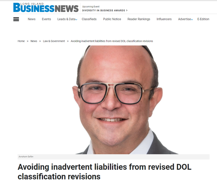 Partner Avrohom Gefen In Libn Avoiding Inadvertent Liabilities From